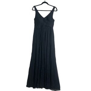 J crew navy blue slik maxi dress size 8p new